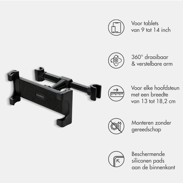 imoshion Hoofdsteun Tablethouder Auto - Zwart