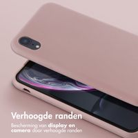 Selencia Siliconen hoesje met afneembaar koord Apple iPhone Xr - Sand Pink