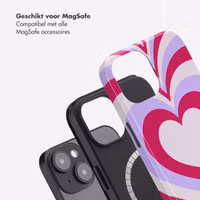 Selencia Vivid Backcover met MagSafe Apple iPhone 14 - Double Hearts Rubine Red Lilac