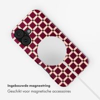 Selencia Vivid Backcover met MagSafe Apple iPhone 17 - Check This Burgundy