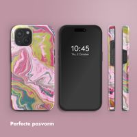 Selencia Vivid Backcover met MagSafe Apple iPhone 15 - Marble Pink