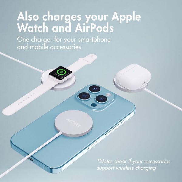 Accezz Wireless Charger USB-C - MagSafe Wireless Charger - 1 Metre - White