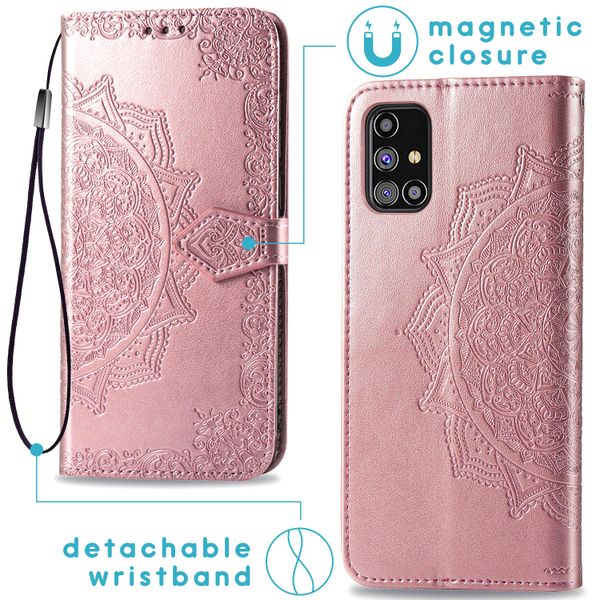 imoshion Mandala Bookcase Samsung Galaxy M31s - Rosé Goud