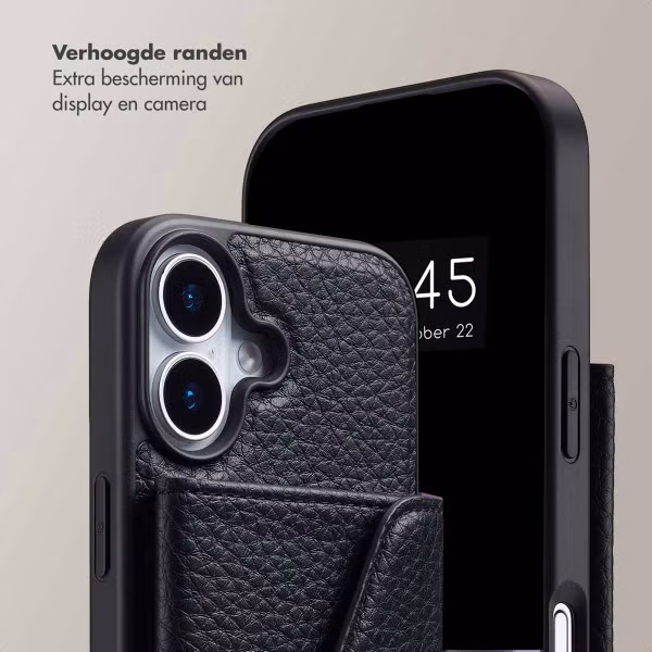 Selencia Sera Telefoonhoes met Koord en Envelop Pashouder Apple iPhone 17 - Zwart