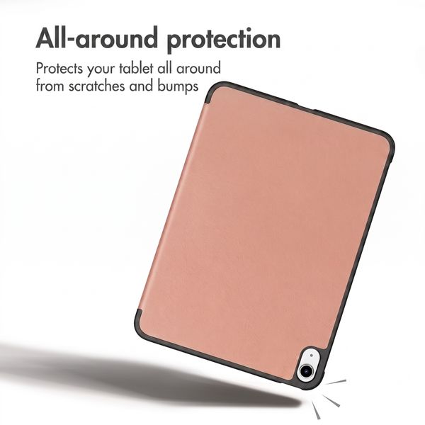 imoshion Trifold Book Case Apple iPad 11 (2025) 11 inch A16 / iPad 10 (2022) 10.9 inch - Rose Gold