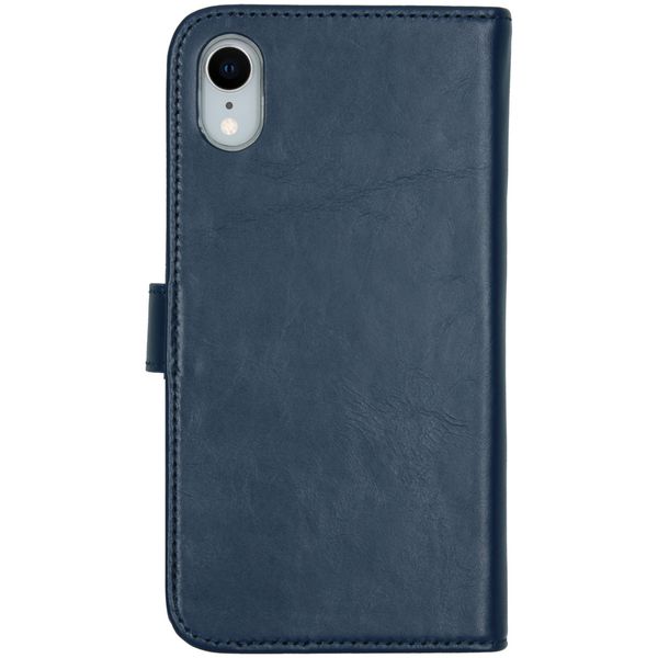 Selencia Echt Lederen Bookcase iPhone Xr - Blauw