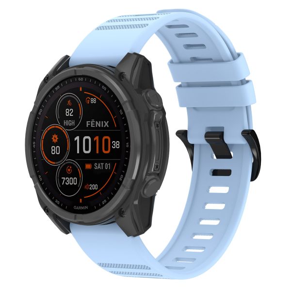 imoshion QuickFit® Stripe Siliconenbandje Garmin Watch | 22 mm aansluiting - Lichtblauw