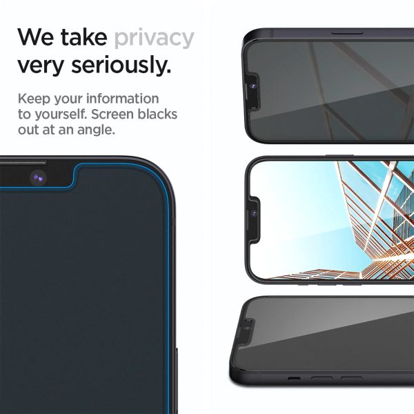 Spigen GLAStR Privacy Screenprotector + Applicator iPhone 13 / 13 Pro