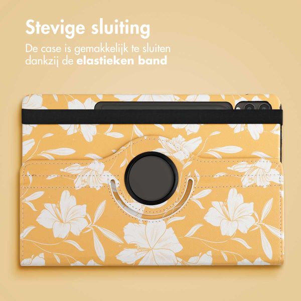 imoshion 360° Draaibare Design Bookcase Samsung Galaxy Tab S10 Plus / Tab S9 FE Plus / Tab S9 Plus - Yellow Flowers