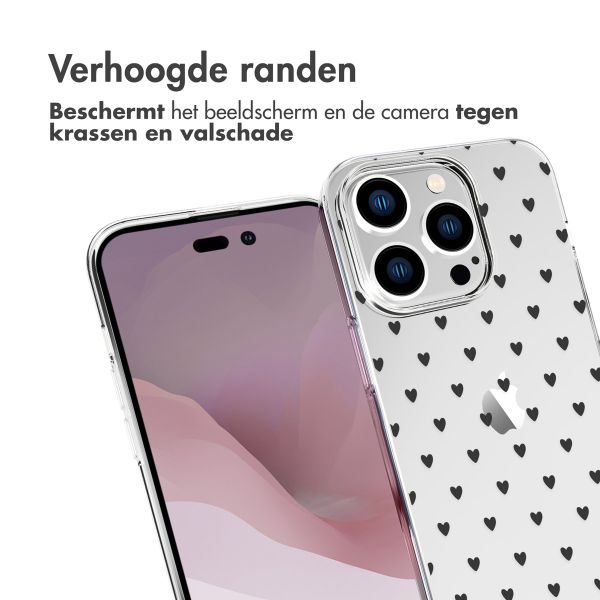 imoshion Design hoesje iPhone 14 Pro - Hartjes - Zwart