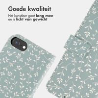 imoshion Design Bookcase Apple iPhone SE (2022 / 2020) / 8 / 7 / 6(s) - Smoke Green Flowers