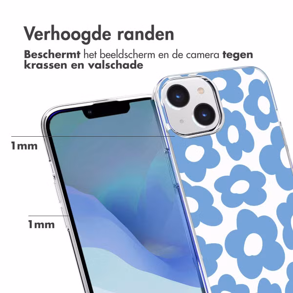 imoshion Design hoesje Apple iPhone 14 - Retro Blue Flowers