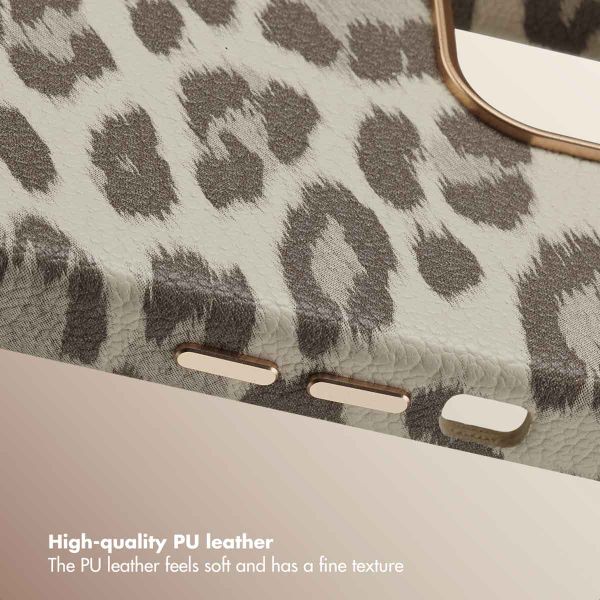 Selencia Sabi Back Cover Panther Print with MagSafe Apple iPhone 14 - Soft Ivory