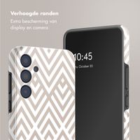 Selencia Vivid Tough Backcover Samsung Galaxy A35 - Beige Zigzag
