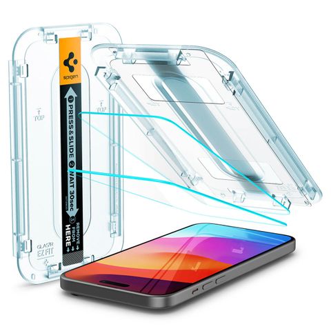 Spigen GLAStR EZ Fit Screenprotector 2 Pack + Applicator Apple iPhone 16 Plus / 15 Plus