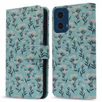 imoshion Design Bookcase Motorola Moto G34 - Blue Flowers