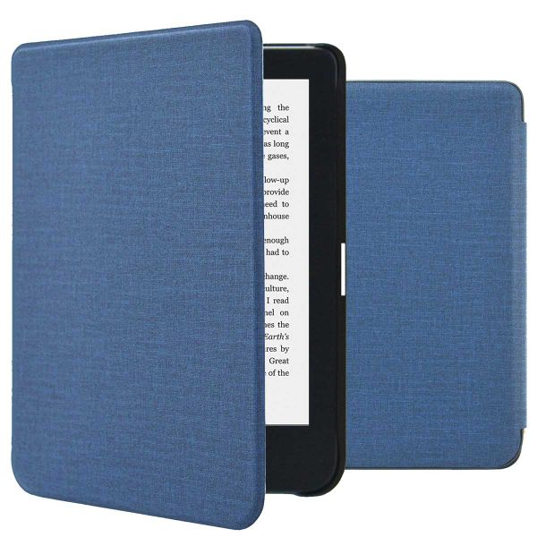 imoshion Canvas Sleepcover Bookcase Kobo Clara 2E / Tolino Shine 4 - Donkerblauw