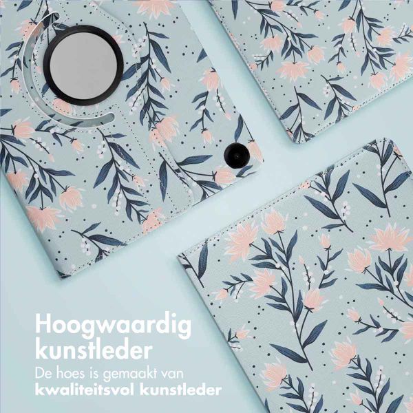 imoshion 360° Draaibare Design Bookcase Samsung Galaxy Tab A9 Plus - Flowers