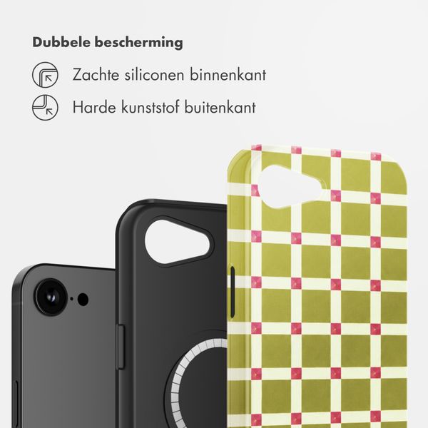 Selencia Vivid Backcover met MagSafe Apple iPhone 17e / 16e - Check This Olive
