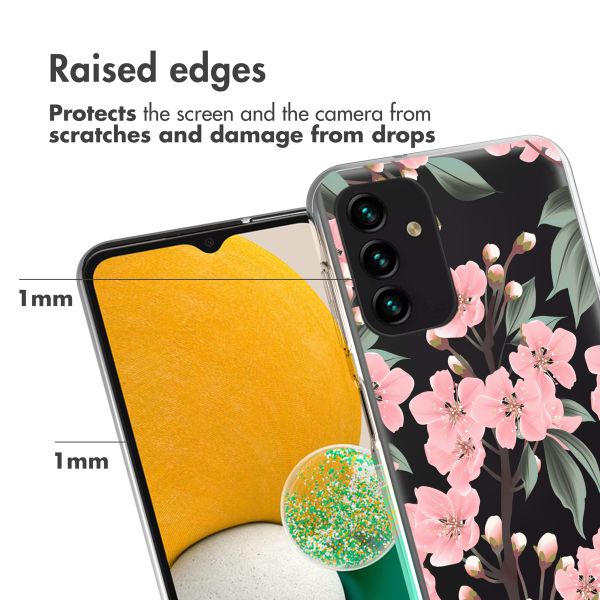 imoshion Design hoesje Samsung Galaxy A13 (5G) / A04s - Bloem - Roze / Groen