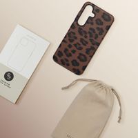 Selencia Sabi Backcover Panterprint met MagSafe Samsung Galaxy S25 - Mocha Brown