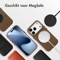 Accezz MagSafe Leather Backcover Apple iPhone 17 Pro - Coffee Brown