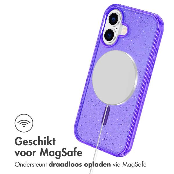 imoshion Sparkle Backcover met MagSafe Apple iPhone 16 - Glitter Paars