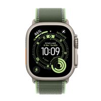 Apple Trail Loop Band Apple Watch Series 1 t/m 11 / SE / Ultra (44/45/46/49 mm) - Maat S/M - Neon / Green Natural Titanium