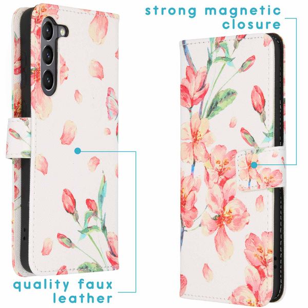 imoshion Design Softcase Bookcase Samsung Galaxy S23 Plus - Blossom Watercolor