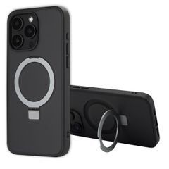 Accezz Ring Stand Backcover met MagSafe Apple iPhone 15 Pro Max - Zwart