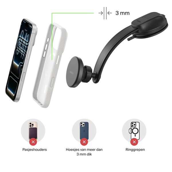 Belkin Magnetische Qi2 Telefoonhouder - Auto lader met adapter 27W - Dashboard / Ventilatierooster