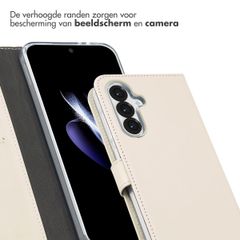 Selencia Echt Leren Bookcase Samsung Galaxy A36 / A56 - Greige