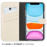 Selencia Echt Leren Bookcase Apple iPhone 11 - Greige