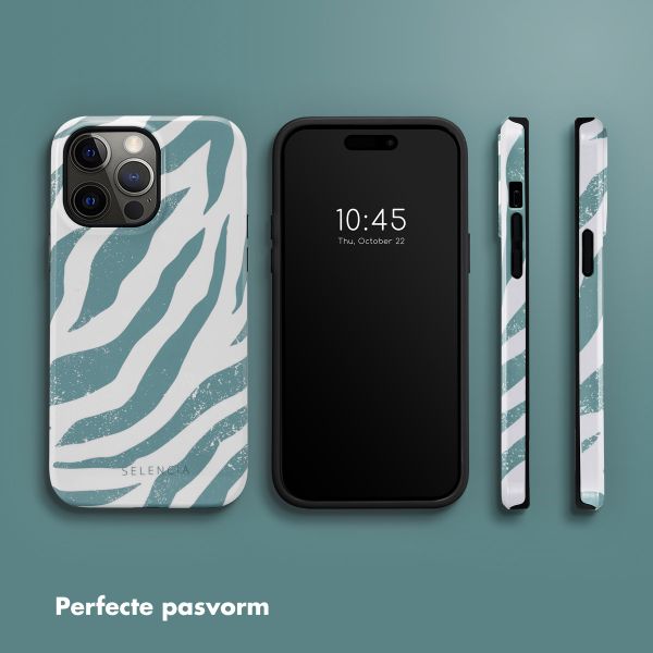Selencia Vivid Backcover Apple iPhone 14 Pro Max - Colorful Zebra Pine Blue