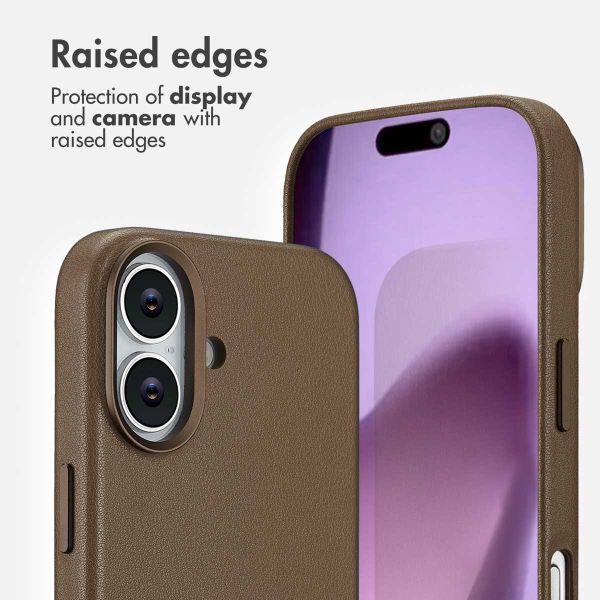 Accezz Leather Back Cover with MagSafe Apple iPhone 17 - Coffee Brown