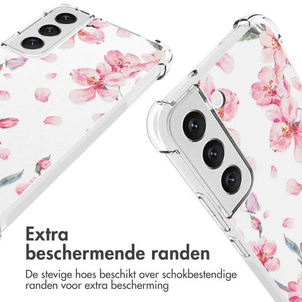 imoshion Design hoesje met koord Samsung Galaxy S22 - Bloem - Roze