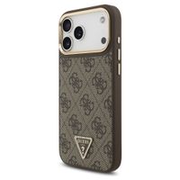 Guess Classic Triangle Logo Leather Backcover met MagSafe Apple iPhone 17 Pro Max - Bruin