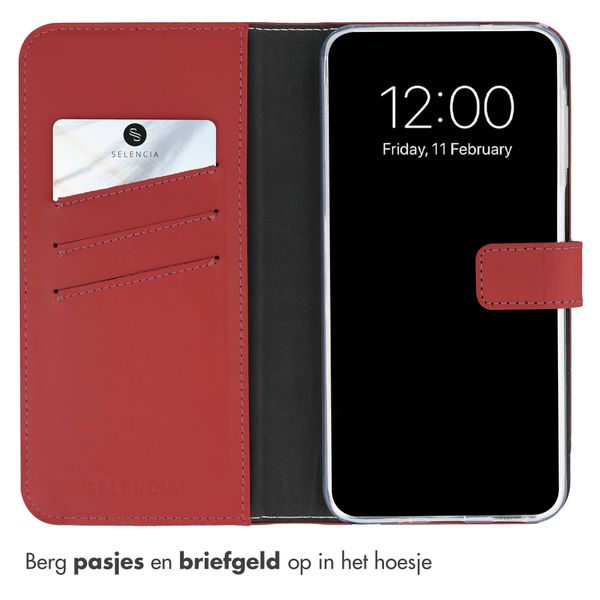 Selencia Echt Leren Bookcase Samsung Galaxy A27 (5G) - Rood