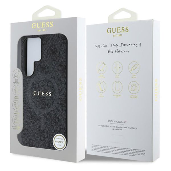 Guess Classic 4G Logo Backcover met MagSafe Samsung Galaxy S25 Ultra - Zwart