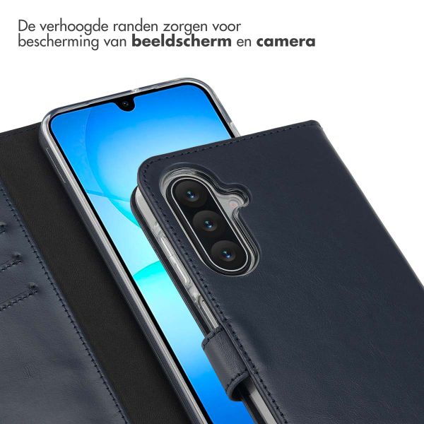 Selencia Echt Leren Bookcase Samsung Galaxy A17 - Blauw