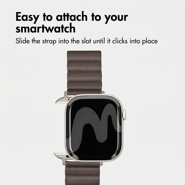 imoshion Magnetic Faux Leather Band Apple Watch | 38/40/41/42 mm - Dark Brown