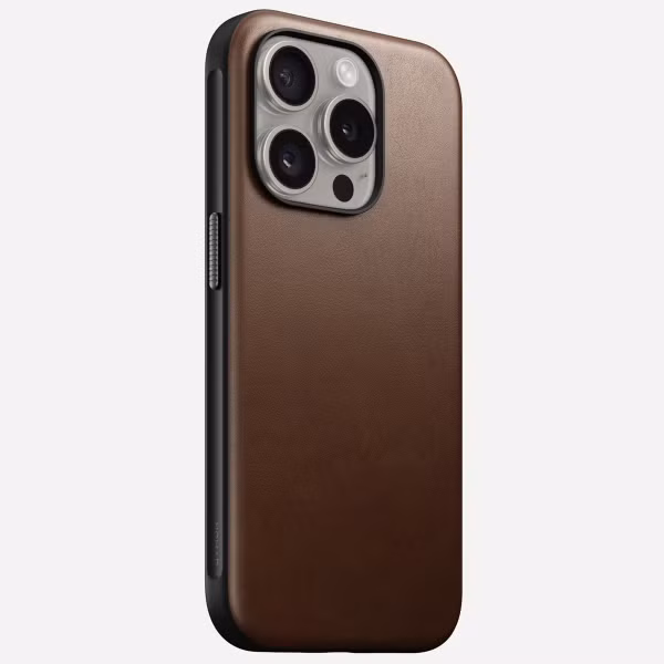 Nomad Modern Leather Case met MagSafe Apple iPhone 15 Pro - Bruin