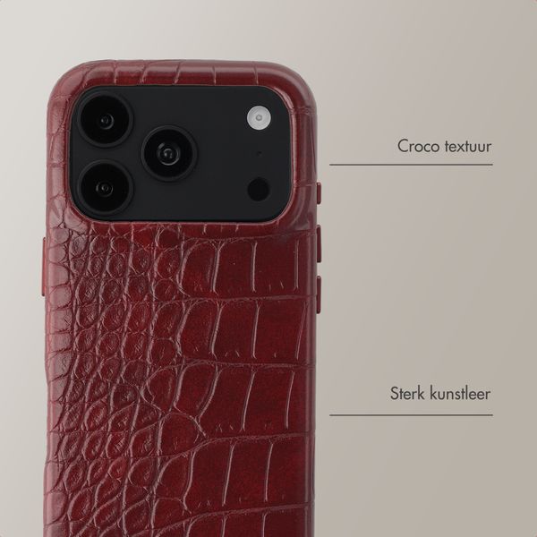 Selencia Croco Backcover met MagSafe Apple iPhone 18 Pro / 17 Pro - Burgundy
