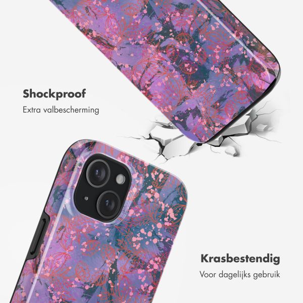 Selencia Vivid Backcover met MagSafe Apple iPhone 15 - Fresh Paint Flower Orange