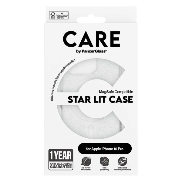 CARE by PanzerGlass Star Lit Case MagSafe iPhone 16 Pro - Wit