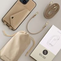 Selencia Sera Phone Case with Cord and Envelope Card Holder Apple iPhone 14 - Taupe