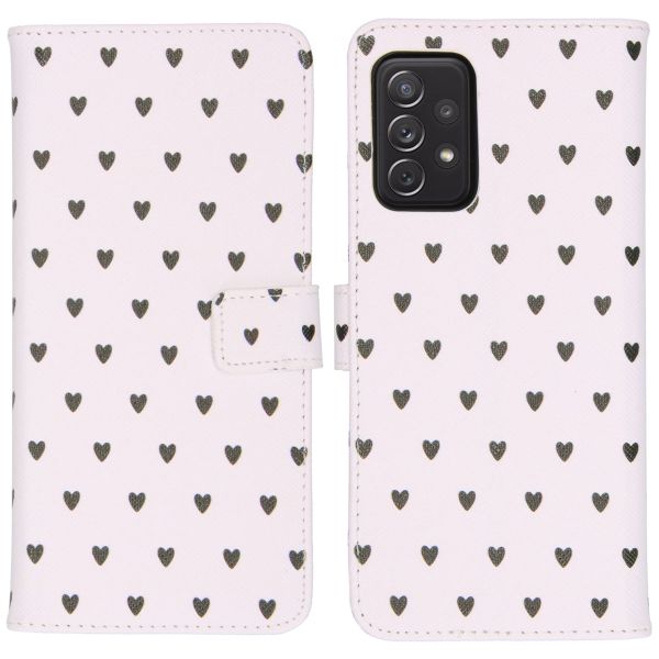 imoshion Design Softcase Bookcase Galaxy A72 - Hearts Allover White