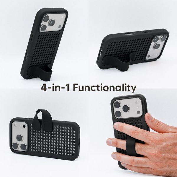 Callbuddy Hoesje met Strap Apple iPhone 17 Pro - Epic Black