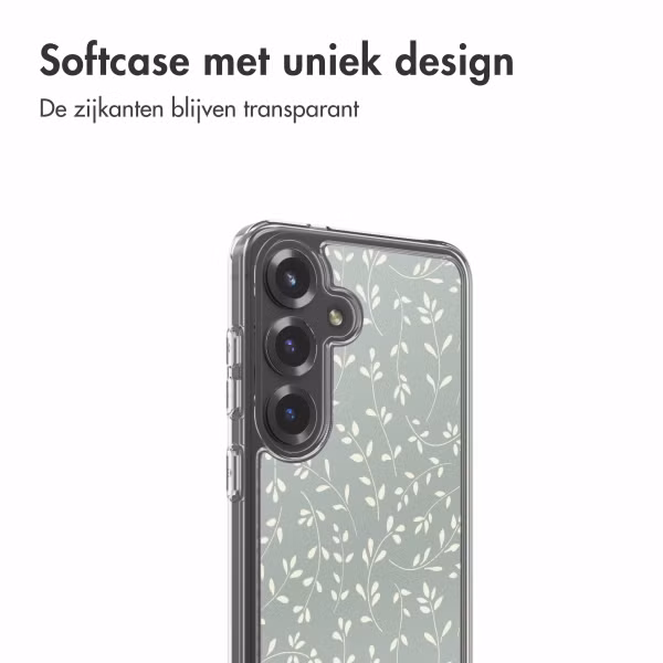 imoshion Design hoesje Samsung Galaxy S25 - Smoke Green Flowers