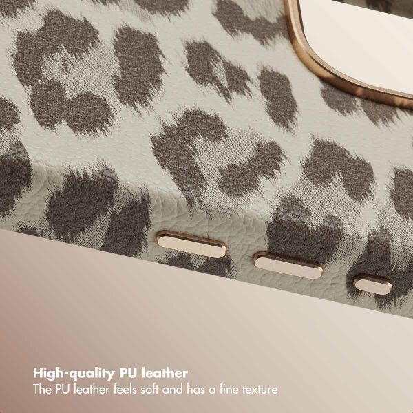 Selencia Sabi Back Cover Panther Print with MagSafe Apple iPhone 16 Pro Max - Soft Ivory